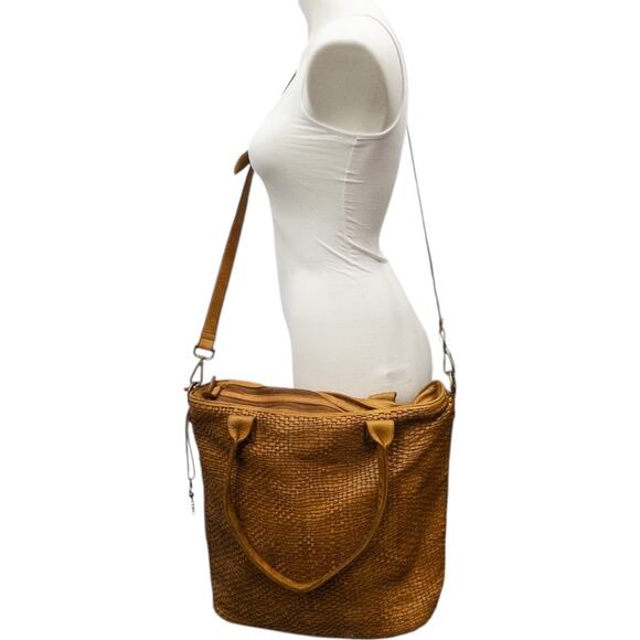 Vilenca Holland Large Tote Laptop Shoulder Bag Woven Leather - Picture 2 of 11